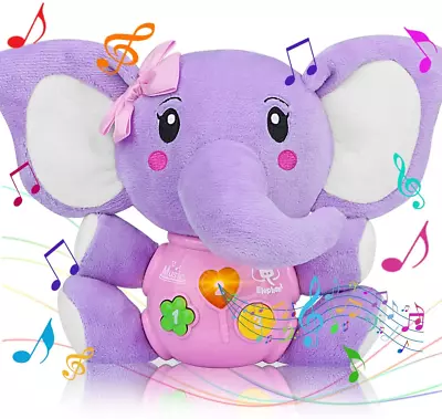 Juguete Para Bebes Niños Niñas Elefante Peluche Musical Regalos 6 Meses A 1 Año • $25.70