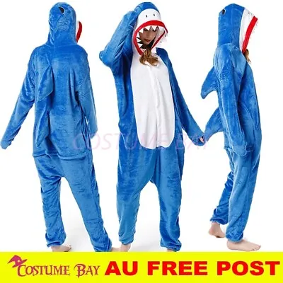 Animal Blue Shark Jumpsuit Onesie Adult Kigurumi Cosplay Unisex Pajamas Costume • $26.95