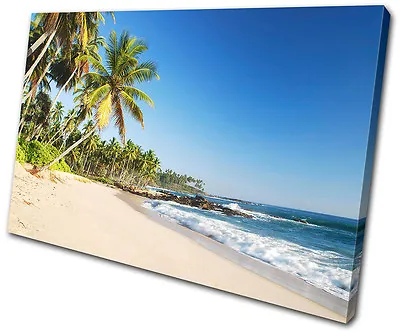 Sunset Seascape Beach SINGLE CANVAS WALL ART Picture Print VA • £19.99