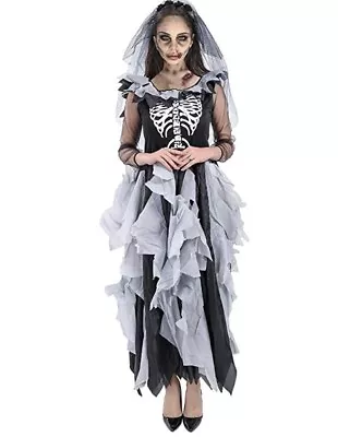 Zombie Deluxe Ladies Bride Costume Uk 10 • £13