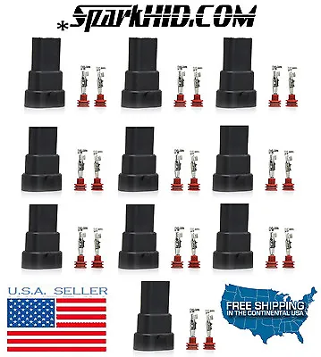 10x 9005 HB3 9006 HB4 H10 Bulb Connector Male Plug Adapter For HID Xenon Halogen • $14.99