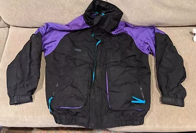 Columbia Mens SZ Large Black Purple Powder Keg Snow Parka Ski Coat Jacket  • $20