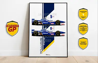 Williams FW18 1996 Team F1 Print Damon Hill JacquesVilleneuve- Scuderia GP • £12