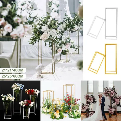 40/60cm Tall Metal Geometric Stand Flower Vase Holder Party Wedding Centerpieces • £3.99