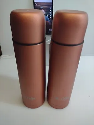 2 Mr. Coffee Thermal Bottle 15.5 Oz Pink Insulated Vacuum Travel Stainless Steel • $19.95