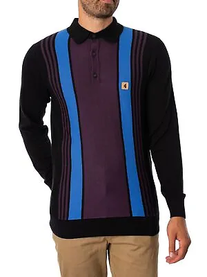 Gabicci Men's Searle Longsleeved Polo Shirt Black • £37.95