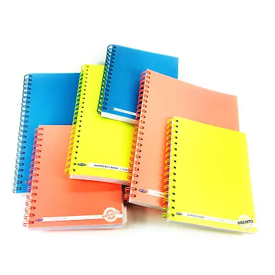 A4/A5 Project Book Wiro Refill Pad With Subject Dividers 250 Ruled Punched Pages • £6.29