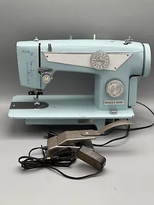 Vintage Modern Home Sewing Machine Teal Retro 50's MCM Baby Blue Japan • $199.98