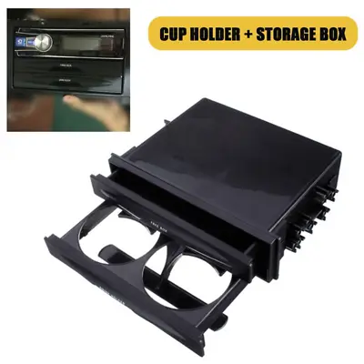 Double Double Din Dash Radio Installation Pocket Cup Holder Storage Box For Car • $16.11