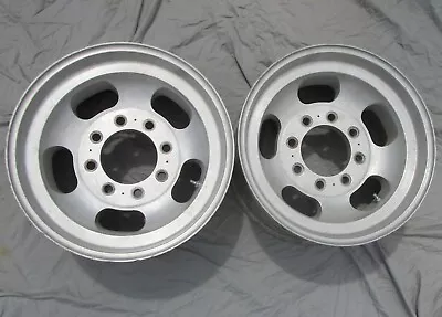 Vintage 8 Lug Aluminum Slot Mag Wheels 16.5X8.25 Pickup Truck Chevy Ford Dodge • $449