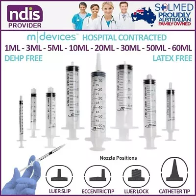 Slip25 X 3ML SYRINGE LUER SLIP TIP HOSPITAL CONTRACTED DEHP & LATEX FREE • $19