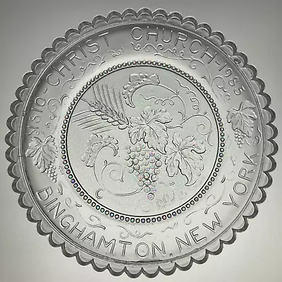 Binghamton NY Window Decor Gift Vintage Christ Church Pairpoint Glass Cup Plate • $15