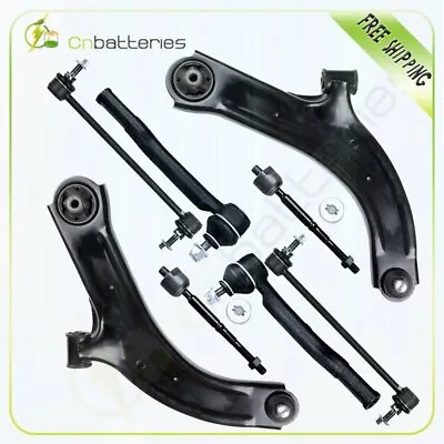 For 2007-2011 Nissan Versa 8pc Front Control Arms + Tie Rod Ends Suspension Kit • $65.54