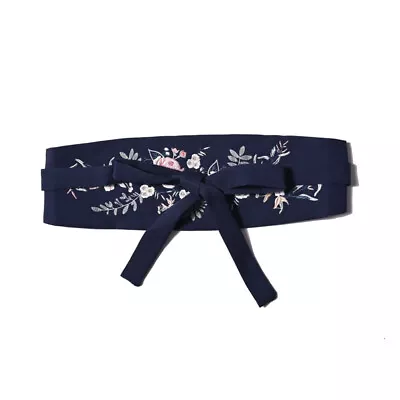 Obi Belt Wide Waistband For Dress Jacket Decor Chic Retro Lady Floral Embroidery • £14.99