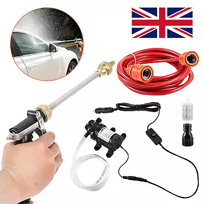 12V Portable High Pressure Car Washers Water Pump Jet Wash Cleaner Hose Van Kit • £14.19