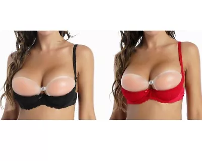 Sexy Womens Lace Bra Open Bust Lingerie Underwire Push Up Top Lingerie Underwear • £16.79