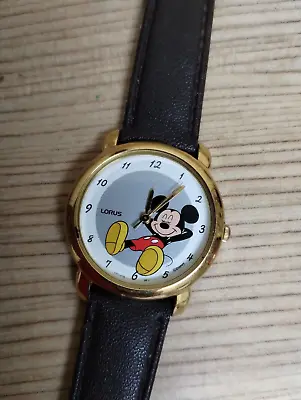 LORUS Mickey Mouse Snoozing Napping Sleeping Relaxing Laying Down Watch 31mm • $20
