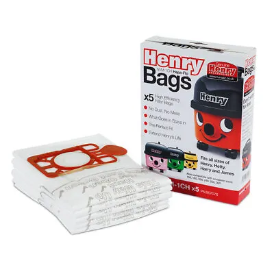 Henry Vacuum Filter Bags HepaFlo 5 Pack Fits Hetty James Allergy • £6.99
