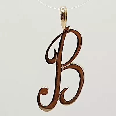 Fancy 9ct Yellow Gold Script Letter   B   Plain Gold Charm / Pendant Hallmarked  • £85