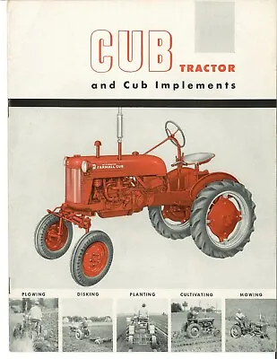  1953 IH Farmall Cub Tractor Brochure Implements Plows Planters Cultivator  • $25