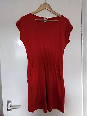 H&M Red Short-sleeved T-shirt Dress UK XS • £6