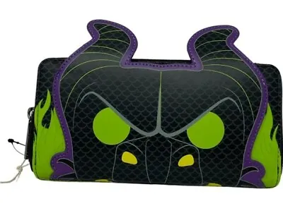 Pop Loungefly Disney Maleficent Dragon Cosplay Wallet GLOW IN THE DARK Villain! • $120