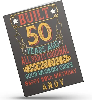 Personalised 50th Birthday Card For Him Male Born 1973 Any Name 50 Years Old • £3.79