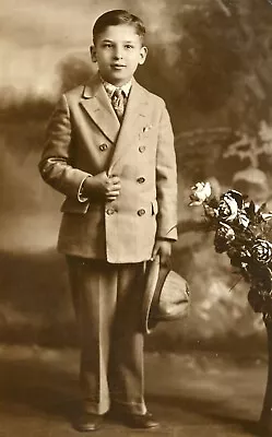Vintage Postcard Dapper Dandy Boy Child In Suit Rich Kid Portrait  1900s RPPC • $9.95