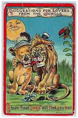 C1910's Suggestion For Lovers Anthropomorphic Animals Embossed Antique Postcard • $29.95