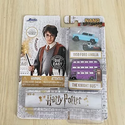 Harry Potter 1959 Ford Anglia & Knight Bus Jada Diecast 2 Piece Set Miniature • £20