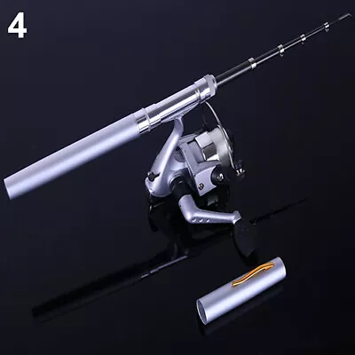 Telescopic Mini Pen Shape Portable Pocket Fish Spinning Rod Pole With Fishing 76 • $19.90