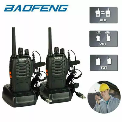 $45.99 • Buy 10x BF-888S Two Way Radio Walkie Talkie UHF 400-470MHz Handheld +Earbuds