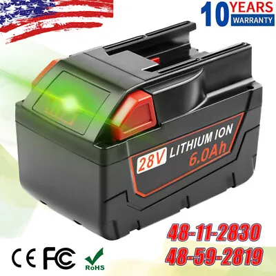 6000mAh 28V For MILWAUKEE M28 V28 Lithium Battery 48-11-2830 48-59-2819 Cordless • $51.99