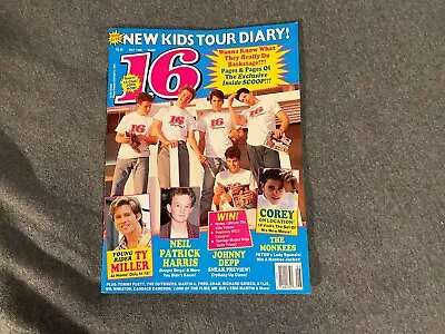 16 Magazine May 1990 New Kids On The Block NKOTB Johnny Depp Neil Patrick Harris • $39.99