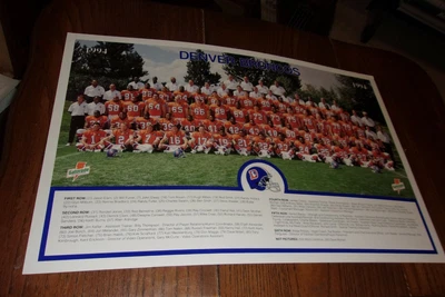 $5 • Buy 1994 DENVER BRONCOS TEAM PHOTO / POSTER 11  X 17   -- Rod Smith Wearing # 19