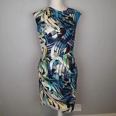 MARY KATRANTZOU Silk Dress Size UK 12 US 8 Sleeveless Abstract • $129.95