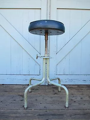 MACHINE AGE Drafting STOOL Mid Century INDUSTRIAL Steampunk  ROYAMETAL Modern  • $315