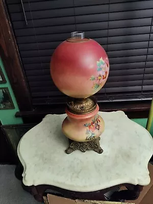 Vintage Gone With The Wind Double Globe Hand Painted Lamp Works NR • $160