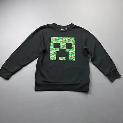 Minecraft Sweatshirt Boys Small Graphic Print Long Sleeve Black Crew • $11.95