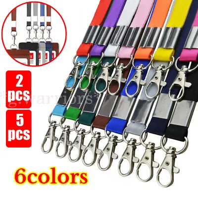 1/5 Lanyard ID Badge Business Card Key Holder Ring Case Pocket Neck Clip Strap • £2.36