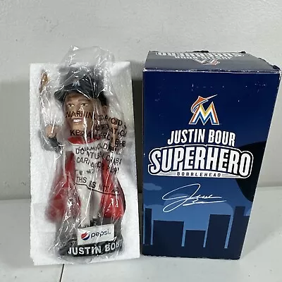 2018 Justin Bour Superhero Night Bobblehead Miami Marlins New In Package • $24.99