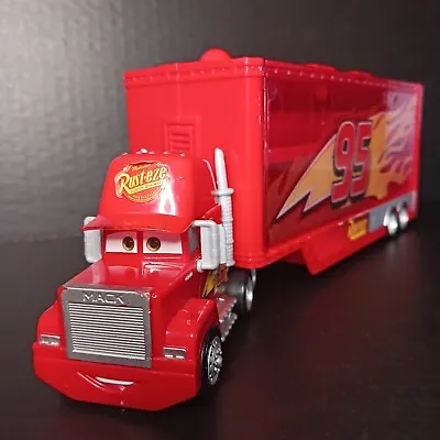 Disney Pixar Lightning McQueen 95 Mack Semi Rust-eze 2017 Play Truck & Trailer • $24.95