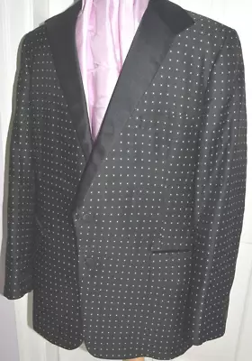 VINTAGE AFTER SIX Tuxedo Jacket  BLACK AND WHITE VELVET TRIM  42R • $69.99