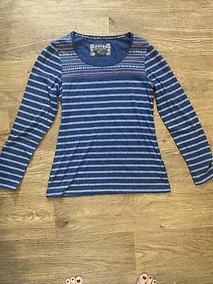 M&S Indigo Collection Long Sleeve Blue Cotton Top Size 12 • £4