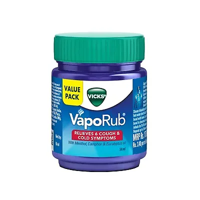 Vicks Vaporub Vaporize Blocked Nose Cough Cold Nasal Congestion Headache 50ml • $10.25