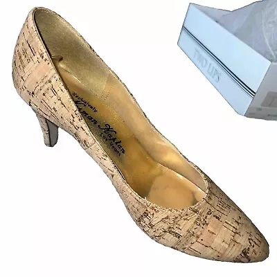 Two Lips Vintage Exclusive Norman Kaplan Las Vegas Heels 7B US Sand Natural Cork • $28.49