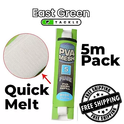 PVA Mesh Fast Melt 25mm Narrow Micro Mesh Refill Carp Fishing Bait Bags • £3.99