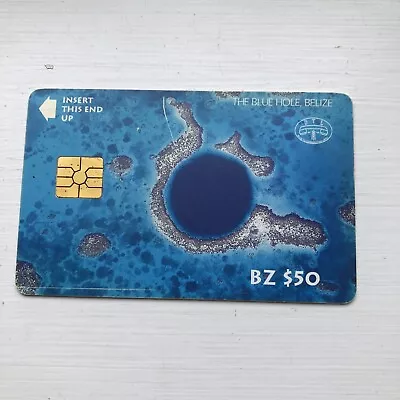 Belize Phone Card - The Blue Hole BZ $ 50 - Used - Collector's Item • £5