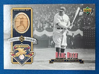 2001 Upper Deck Centennial Anniversary Babe Ruth Game Used Bat ALB-BR NY Yankees • $324.95