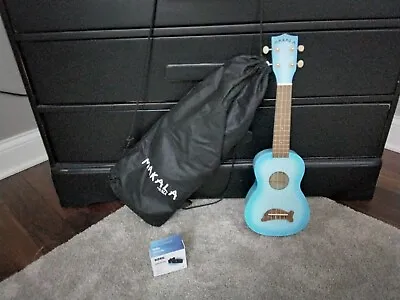 Kala MK-SD Makala Dolphin Soprano Ukulele-Light Blue Burst W/Bag Korg Pitchclip • $48.99